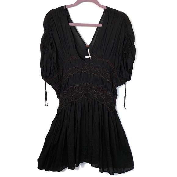 🆕 Free People Love On The Run Black Boho Dress - Picture 6 of 8